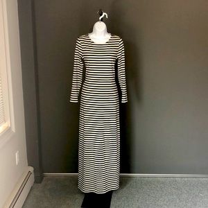 J Crew Maxi Long Sleeve Striped Dress